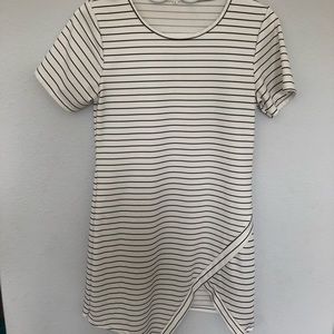 white with black stripes tshirt dress
